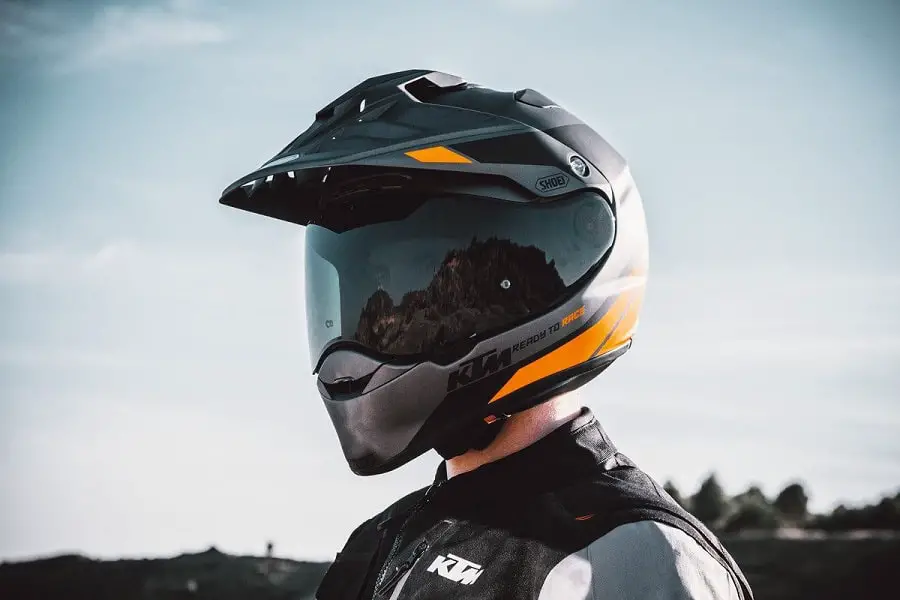 dual sport helmet on highway